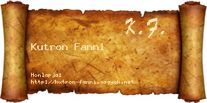 Kutron Fanni névjegykártya